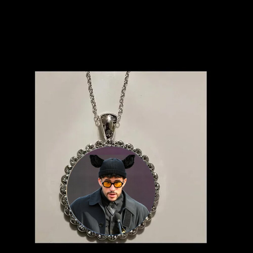 Bad Bunny 925 Silver necklace Rhinestones gift box